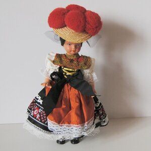 Vintage German Black Forest Style Celluloid Doll Germany Westo 10"